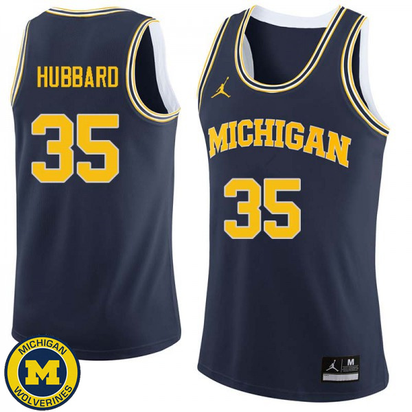 Men's Michigan Wolverines #35 Phil Hubbard Navy Basketball Basketball Jersey